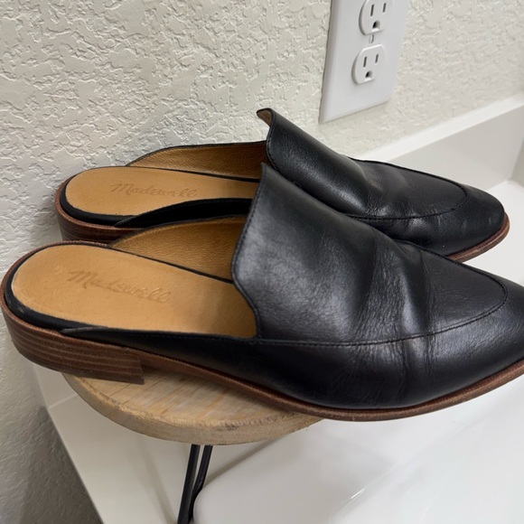 Madewell The Frances Mules Black Leather Loafers sz 8 - Picture 2 of 8